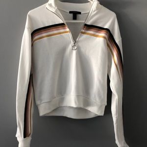 Cropped 3/4 quarter zip sweatshirt